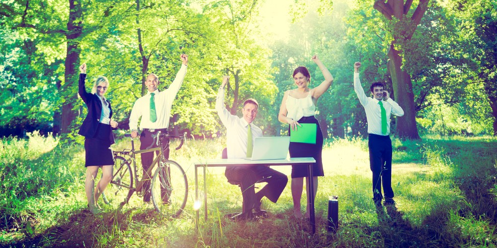 Business People Green Business Success Outdoors Concept